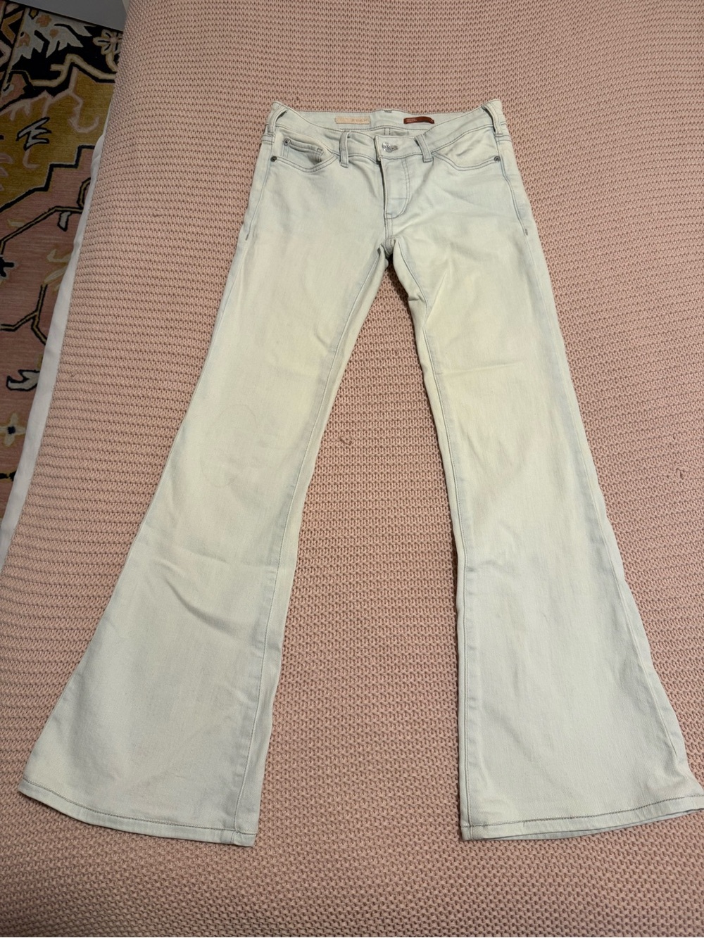 Pilcro Light Cream Flare Jeans